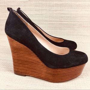 REPORT Black Suede Kim Platform Wedges